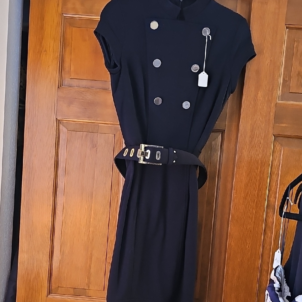 Elegant Black Double-Breasted Dress